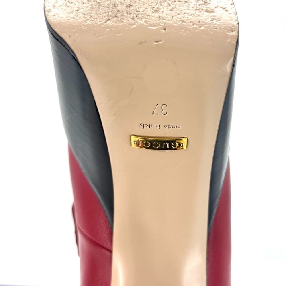 Gucci Vegas Pearl Horsebit Platform High Block Heel Loafers 37 - Picture 10 of 10